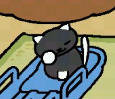 ねこあつめ　顔を洗う